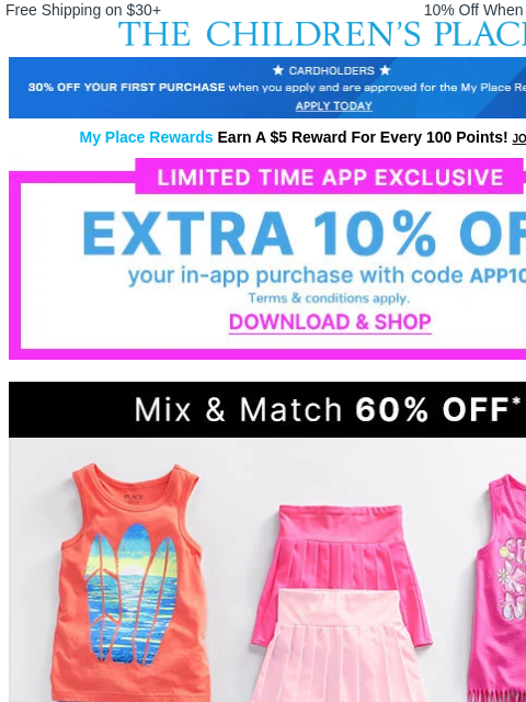 childrensplace newsletter: Summertime Colors You NEED Now ☀️🌊