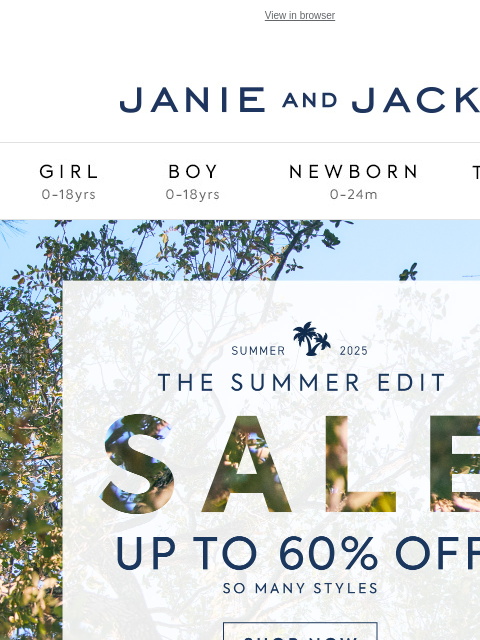 janieandjack newsletter: Up to 60% off matching sets for her