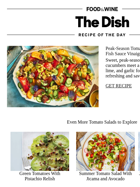 foodandwine newsletter: Tomato and Cucumber Salad