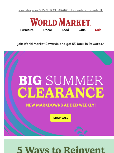 emailworldmarket newsletter: 👉 PRO TIPS! 5 ways to refresh your rooms.