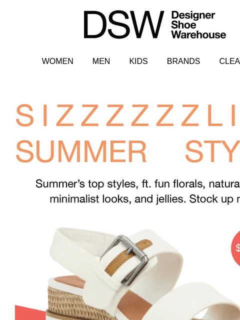 dsw newsletter: Up to 25% off summer’s best