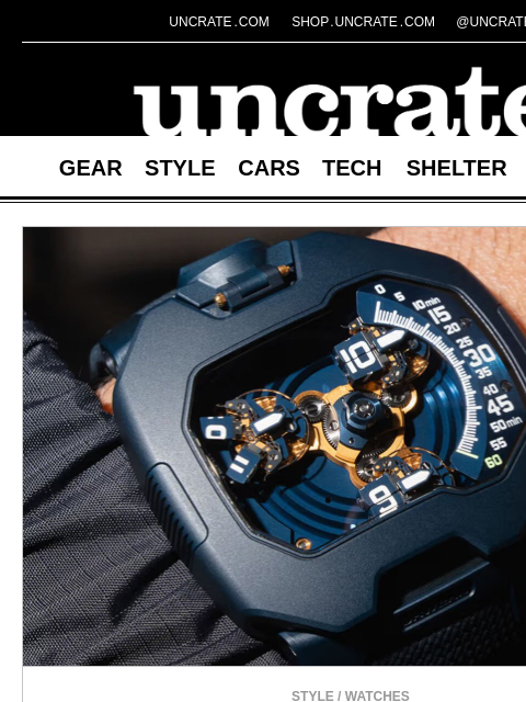 uncrate newsletter: URWERK UR-120 Blue Planet Watch & more