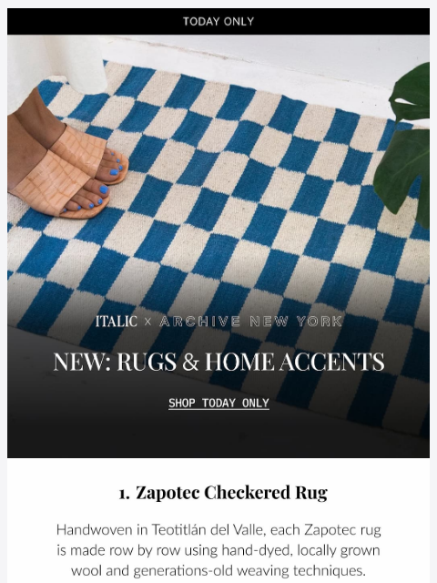 italic newsletter: Midweek Drop: Rugs & Home Accents