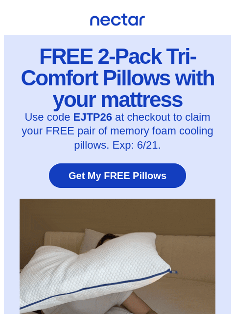nectarsleep newsletter: Sleep Cooler. Wake Up Better. FREE Pillows Are On ...