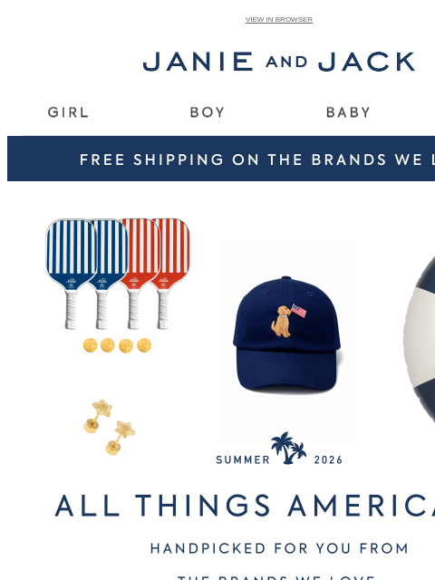 janieandjack newsletter: Free shipping on the Brands We Love