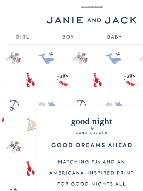 janieandjack newsletter: 🦞Catch good dreams in matching PJs