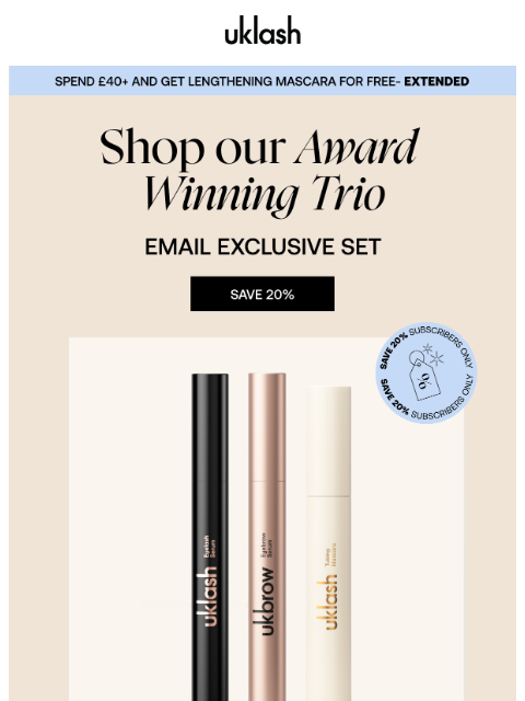 uklash newsletter: LIMITED TIME ONLY | 20% off exclusive bundle