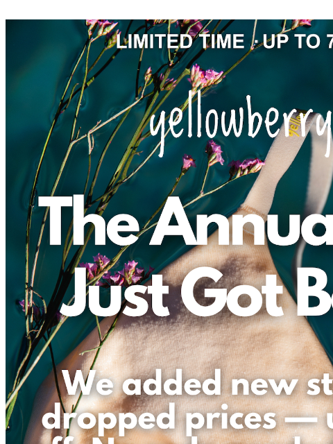 yellowberrycompany newsletter: Up to 75% Off ☀️
