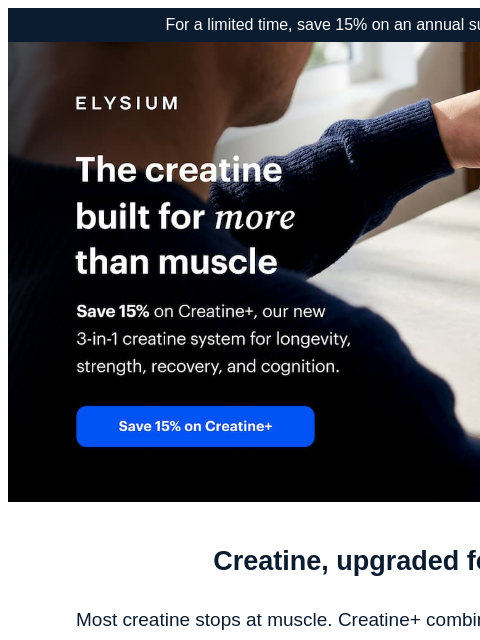 elysiumhealth newsletter: Not all creatine is created equal