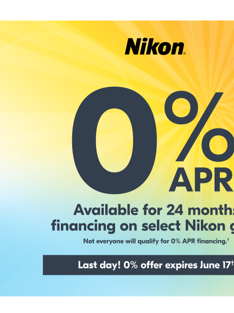 nikon newsletter: 0% APR offer ends today!
