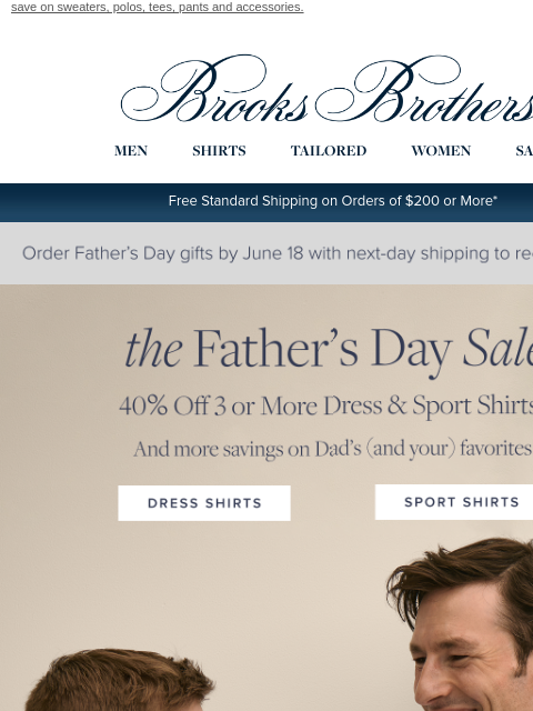 brooksbrothers newsletter: 𝐓𝐡𝐞 𝐅𝐚𝐭𝐡𝐞𝐫’𝐬 𝐃𝐚𝐲 𝐒𝐚𝐥𝐞: Up to 40% ...