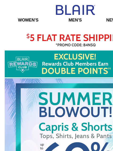 Men's Linen – ALL Sizes & Colors ONLY $19.99! * Buy a Summer Outfit for UNDER $30! * BOGO FREE Tanks! Blair Women's Men's New Arrivals $5 FLAT RATE SHIPPING! Promo Code B4NSQ Exclusive1