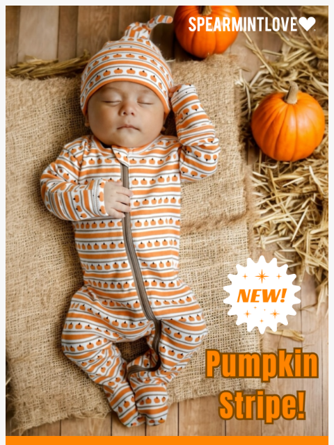spearmintlove newsletter: 🎃 Meet Pumpkin Stripe: 100% Organic, 100% Adorabl...