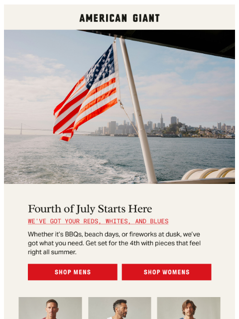 american-giant newsletter: 🇺🇸 Ready for the 4th?
