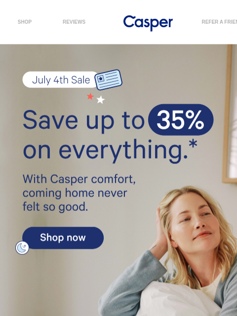 casper newsletter: Cue the 🎆: July 4th savings are HERE!