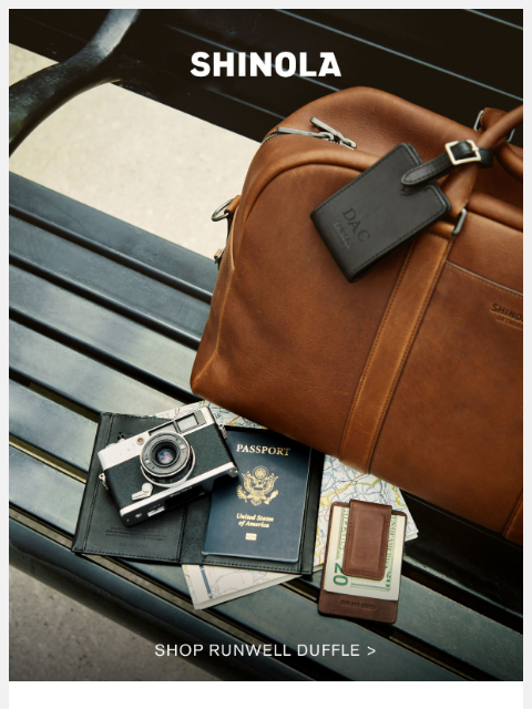 shinola newsletter: Shop the Summer Travel Edit