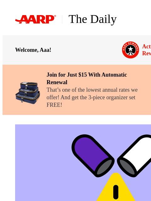 aarp newsletter: The Daily — 6 Popular Supplements That Can Damage ...