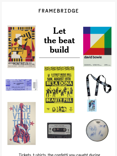 framebridge newsletter: SET LIISTS, TIICKETS, OUTFIITS