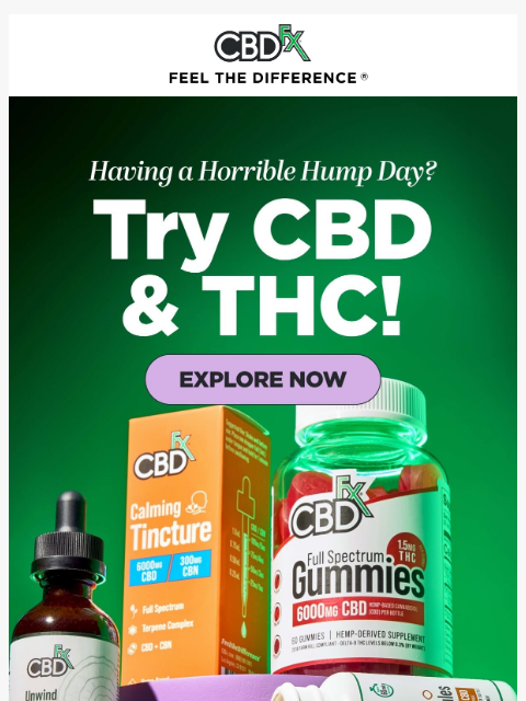 cbdfx newsletter: Chillax your Hump Day with CBD & THC 🐫