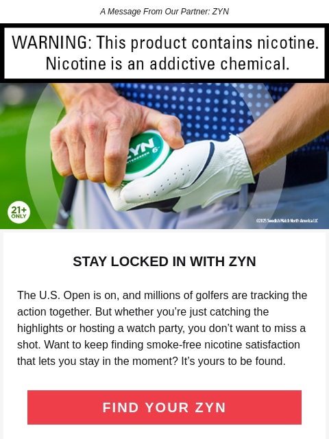 golfdigest newsletter: Enjoy smoke-free nicotine satisfaction​