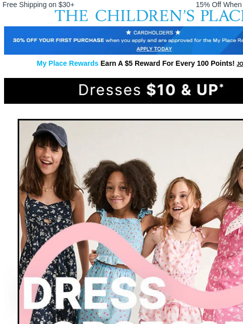 childrensplace newsletter: Open for $10+ summer dress inspo 👗