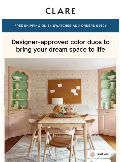 clare newsletter: Color combos designers swear by 👀