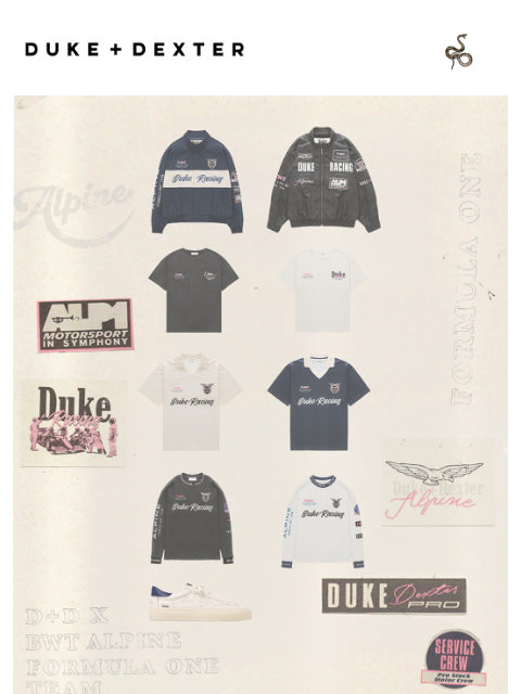 dukeanddexter newsletter: NEW IN | D+D x BWT Alpine Formula One Team