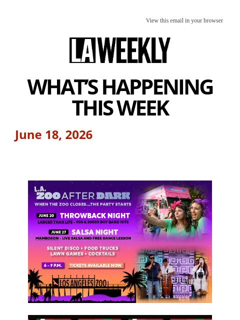laweekly newsletter: What's Happening in LA This Week + Watch Parties A...