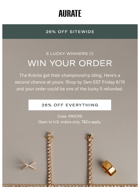 auratenewyork newsletter: Win Your Order (Again!)