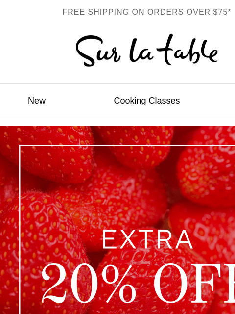 surlatable newsletter: Extra 20% off clearance? Yes, really.