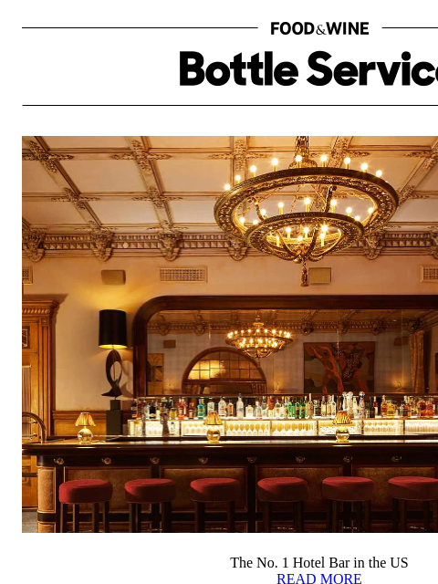 foodandwine newsletter: The No. 1 Hotel Bar in the US