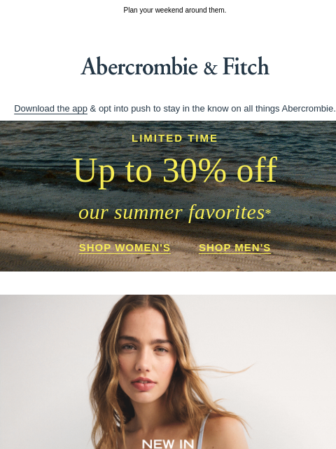 abercrombie newsletter: Dresses & tops to live in.