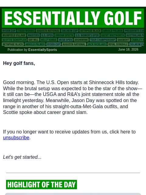 newsbreakexpress newsletter: USGA Steps Back After Backlash