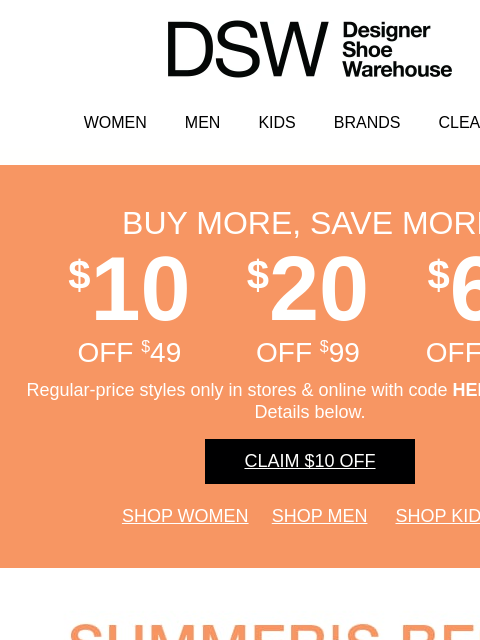 dsw newsletter: Get $10 or more off these best sellers 💯