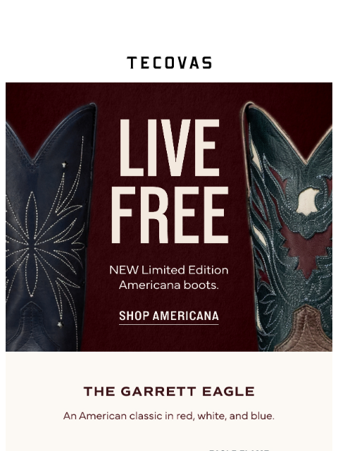 tecovas newsletter: NEW AMERICANA BOOTS