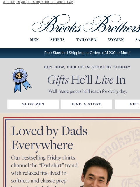 brooksbrothers newsletter: Up to 40% off the ultimate Dad shirts