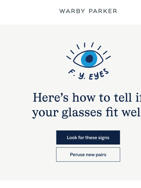warbyparker newsletter: Fit check!