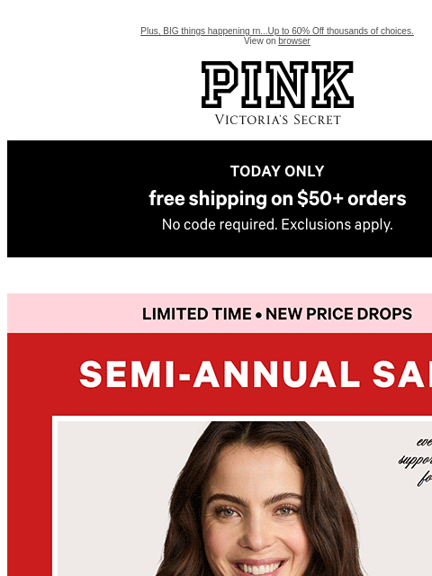 vspink newsletter: FYI: Major Sale on Your Top-Drawer Faves