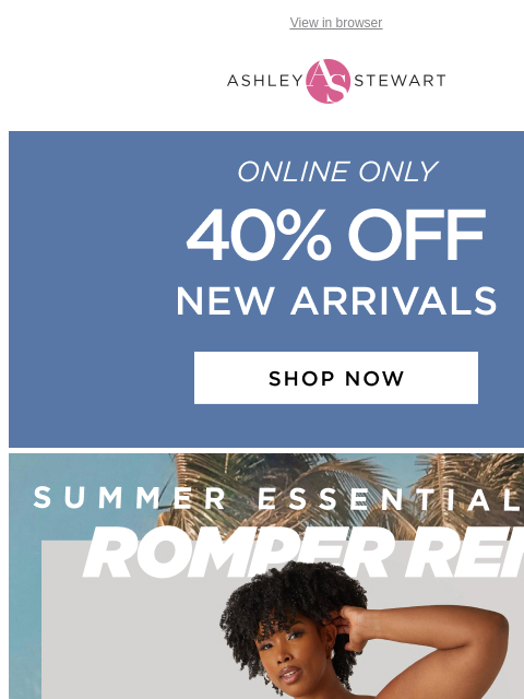 ashleystewart newsletter: Romper remix: The perfect look for your next adven...
