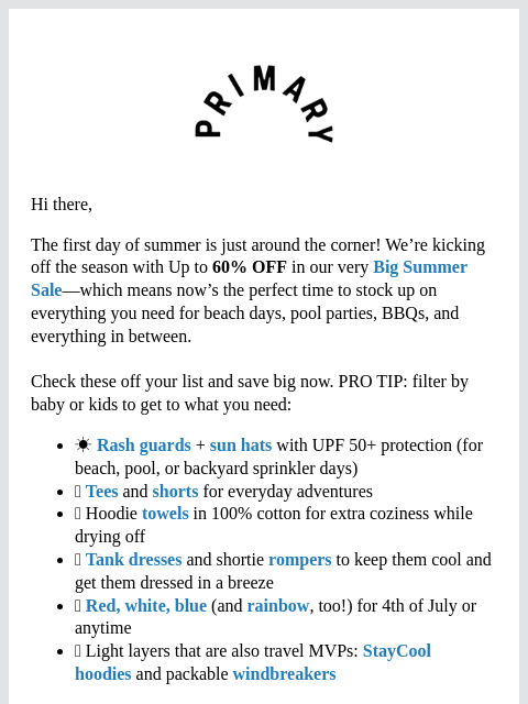 primary newsletter: ☀️ Your summer checklist SOLVED✓