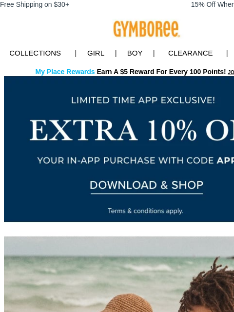 gymboree newsletter: For You 💖 FREE shipping on $30+ orders + extra 10...