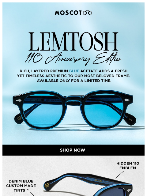 moscot newsletter: Limited Luxury LEMTOSH