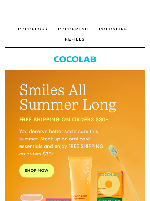 cocolab newsletter: ☀️ Free shipping on orders $30+ ☀️