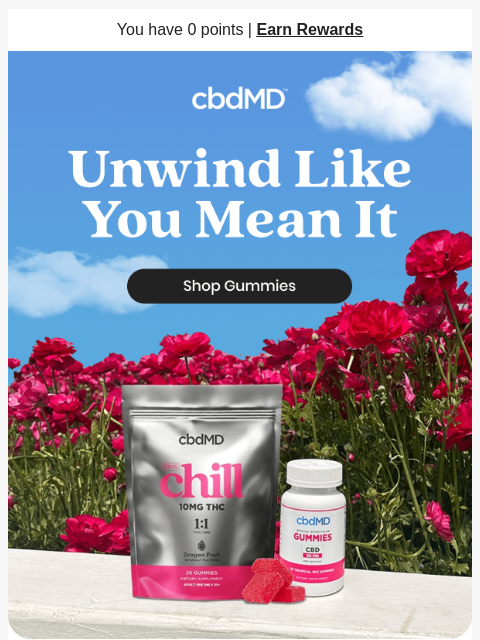 cbdmd newsletter: Tired? Tense? Over it? It’s Gummy O’Clock 🕒