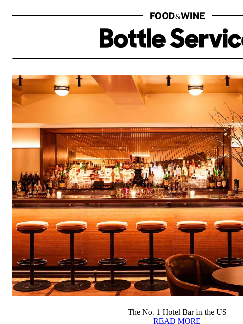 foodandwine newsletter: The No. 1 Hotel Bar in the US