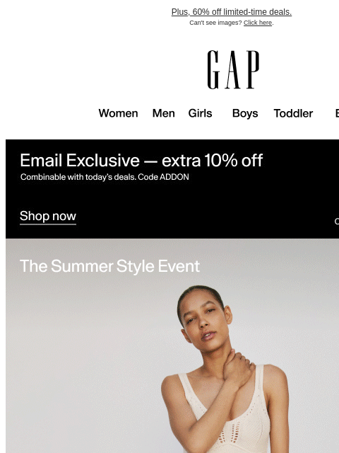 gap newsletter: You have 50% off your purchase & a bonus code to u...