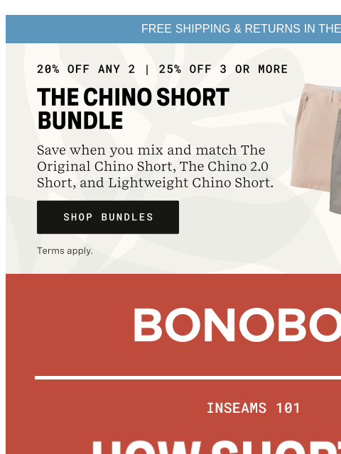 bonobos newsletter: Inseams 101: The Shorts Report