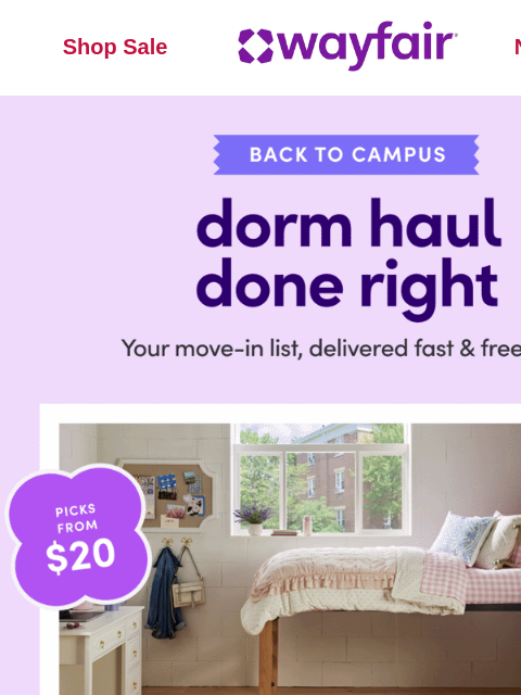 wayfair newsletter: STYLES TAKING OVER EVERY CAMPUS >>>