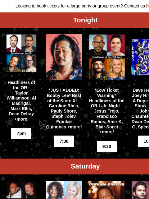 comedystore newsletter: Coming Up at The Store - Bill Burr, Bobby Lee, Jay...