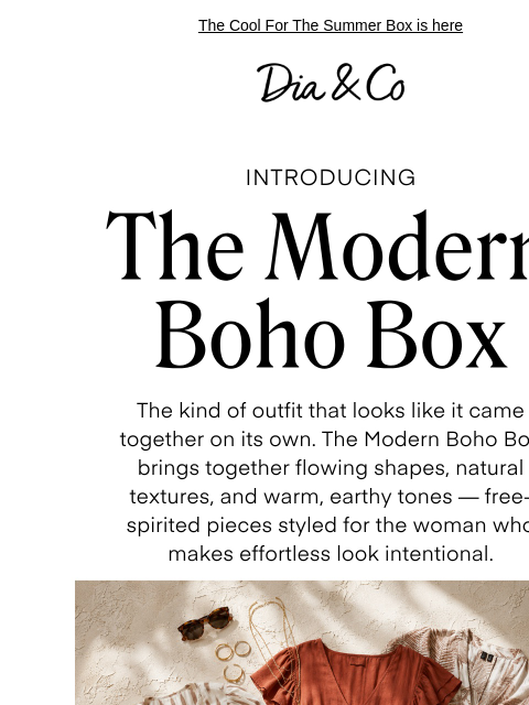 dia newsletter: The Modern Boho Box just dropped